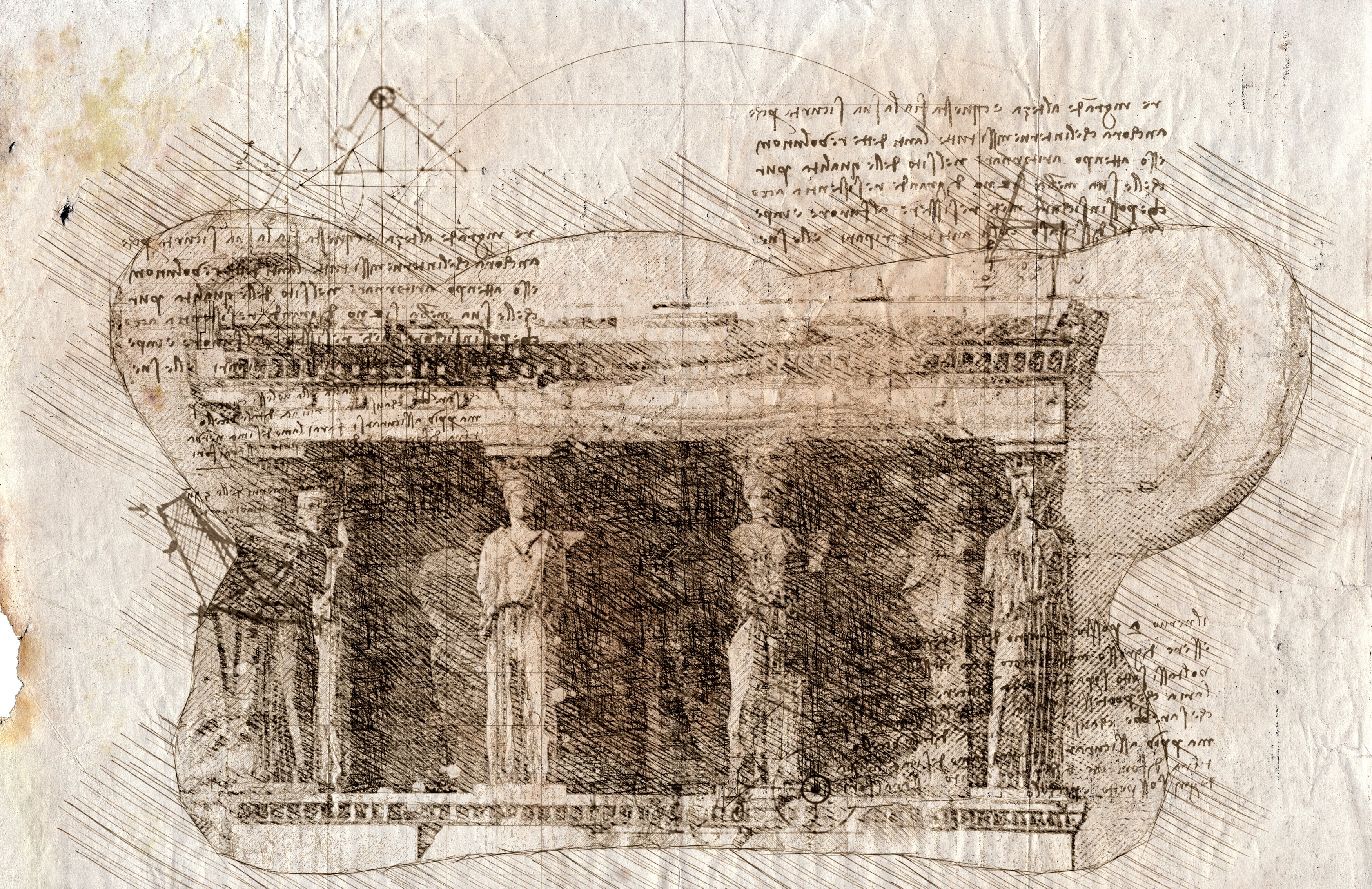 Leonardo Da Vinci architectural drawing
