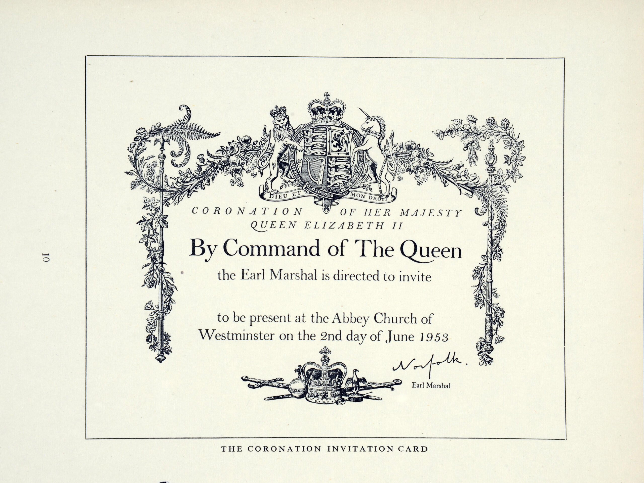 Elizabeth ii coronation invitation